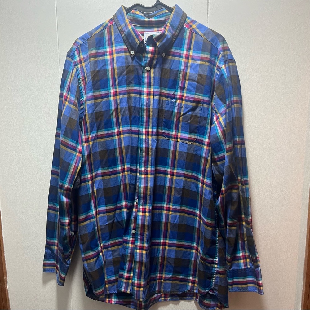 Southern Tide Classic Fit Button Down Long Sleeve Plaid‎ Shirt Size Large